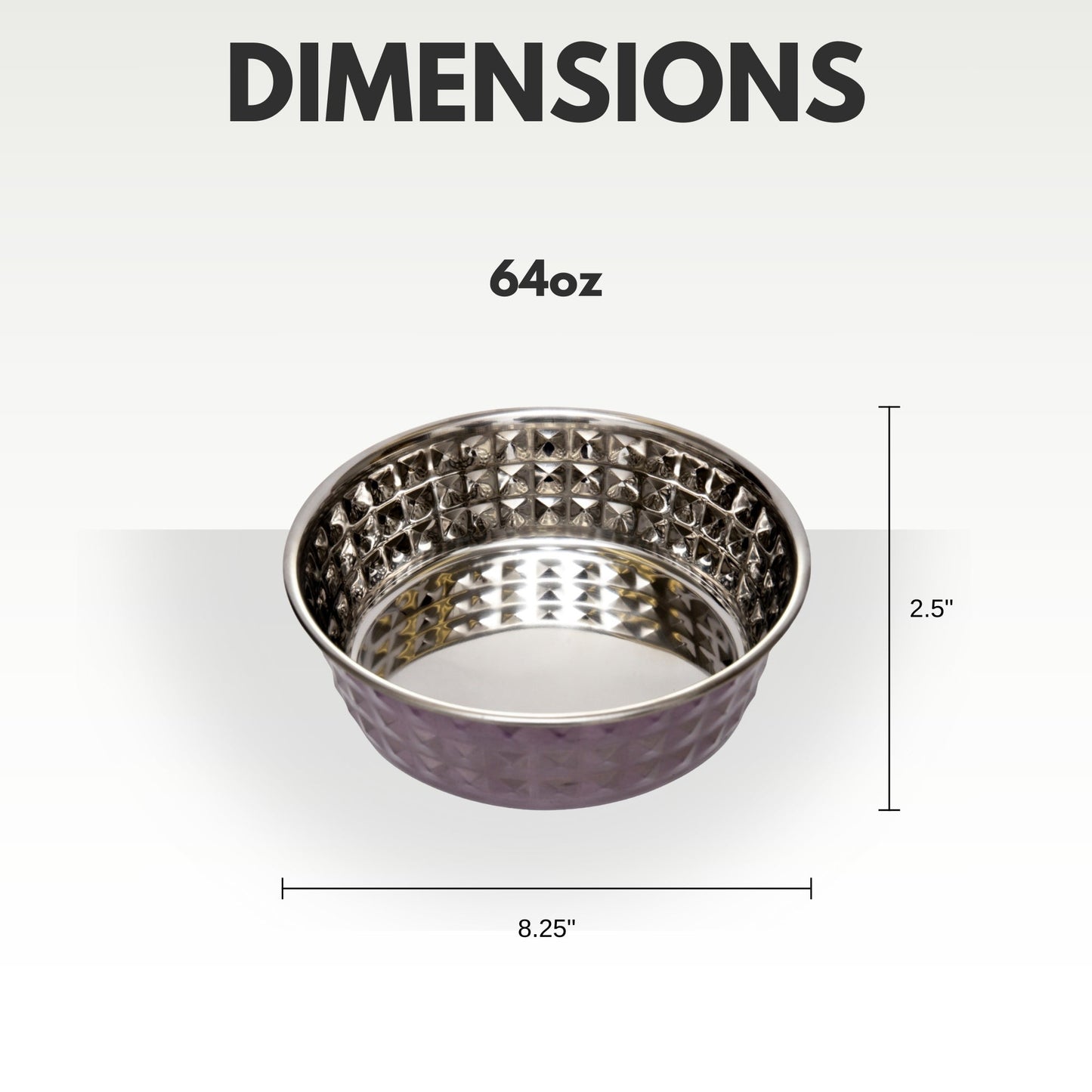 Set of 2 lavender hammered stainless steel dog bowls, 8.25 in dia x 2.5 in tall on Tampa Home & Garden Store