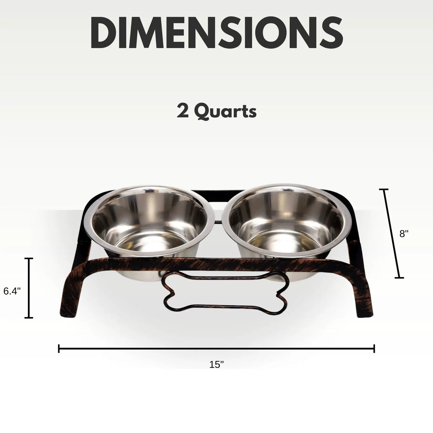 Country Living Rustic Dog Bone Elevated Feeder with 2 Stainless Steel Bowls - Tampa Home & Garden Store