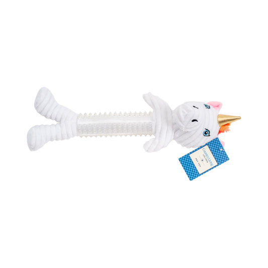 Country Living Thermoplastic Rubber Skinny Unicorn Corduroy Plush Dog Toy β with Squeaker & Crinkle Paper - Tampa Home & Garden Store