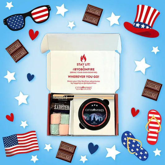 S'mores Night Pack Limited Edition City Bonfires outdoors candle set with pastel marshmallows on Tampa Home & Garden Store