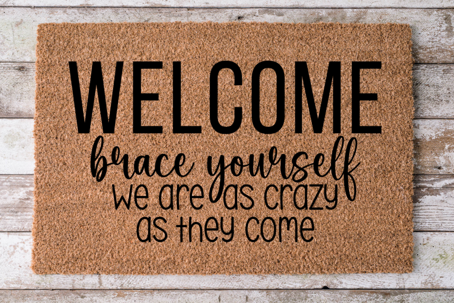 Crazy As They Come - Funny Door Mat - 30x18" Coir Door Mat - DECOE-CM-054
