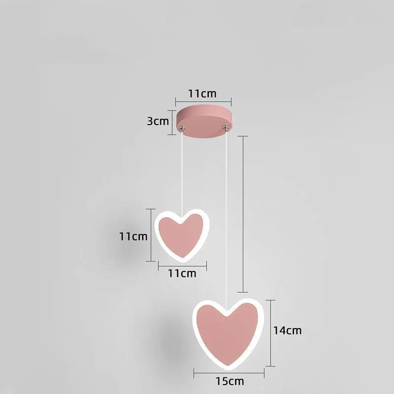 Decorbites heart butterfly flower ceiling lamp with two pink heart pendants on Tampa Home & Garden Store