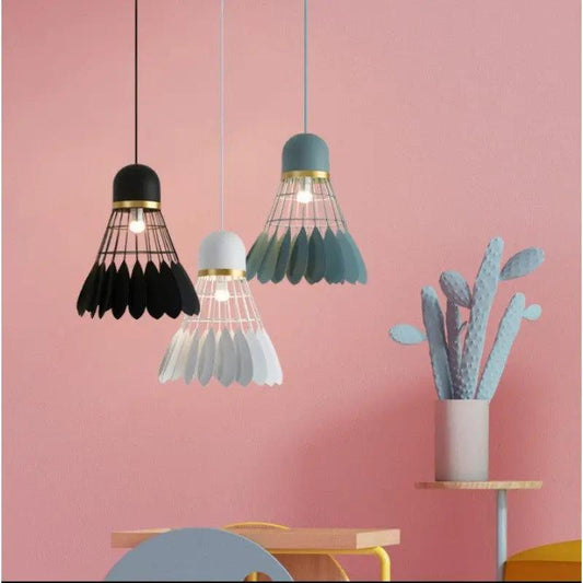 Macaron badminton and wrought iron chandelier trio in black white teal by Decorbites on Tampa Home & Garden Store