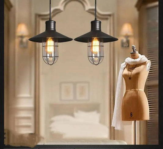 Decorbites Black Bird Cage Glass Bar Chandeliers, black metal pendant lights with cage guards on Tampa Home & Garden Store