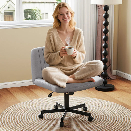 DirectDeals Criss Cross Office Chair with wheels, gray fabric, rolling desk chair on Tampa Home & Garden Store