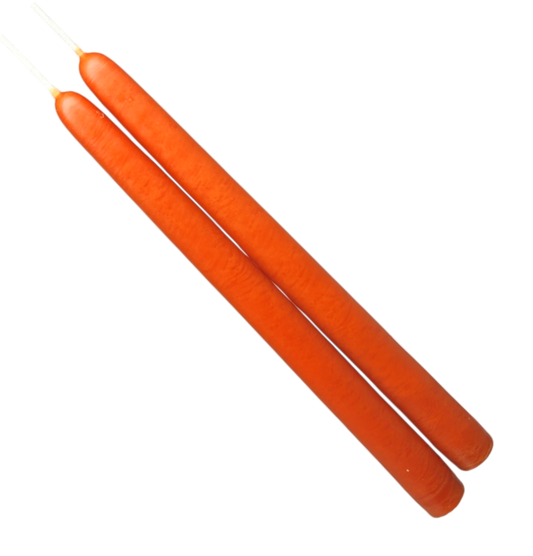 Mole Hollow Taper Pair Sunspot Orange candles, 2-pack by The Country Christmas Loft on Tampa Home & Garden Store