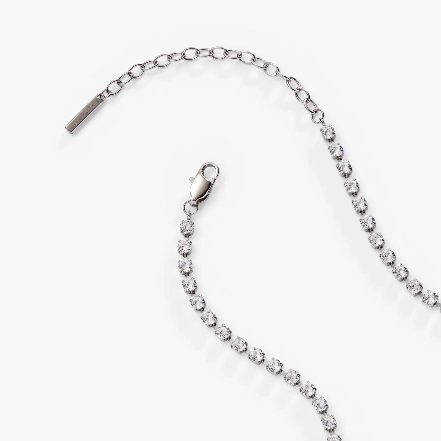 Crystal Tennis Chain Necklace With Clear Crystals