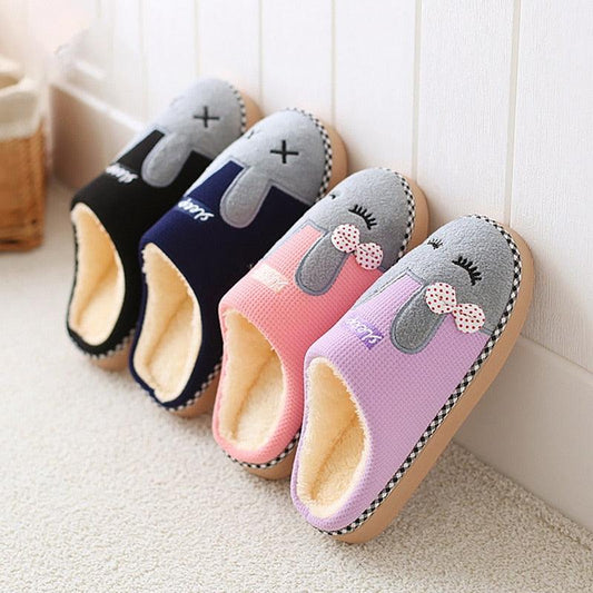 Stevvex women's fluffy cat slippers 4-pair set black navy plush fleece indoor house shoes on Tampa Home & Garden Store