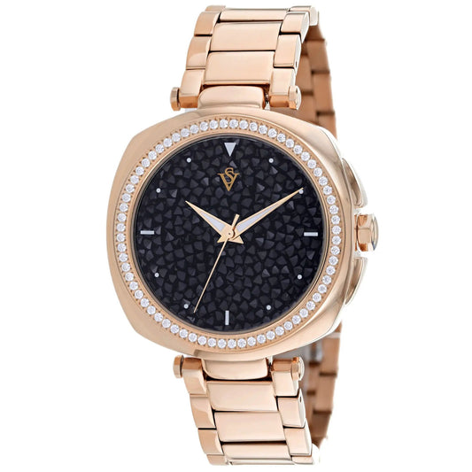 Christian Van Sant Mirabella watch rose gold-tone bracelet black textured dial on Tampa Home & Garden Store
