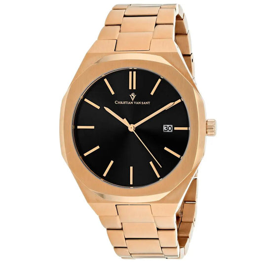 Christian Van Sant Octavius Slim men's watch rose gold, black dial on Tampa Home & Garden Store