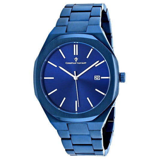 Christian Van Sant Octavius Slim Watch blue dial with blue bracelet on Tampa Home & Garden Store