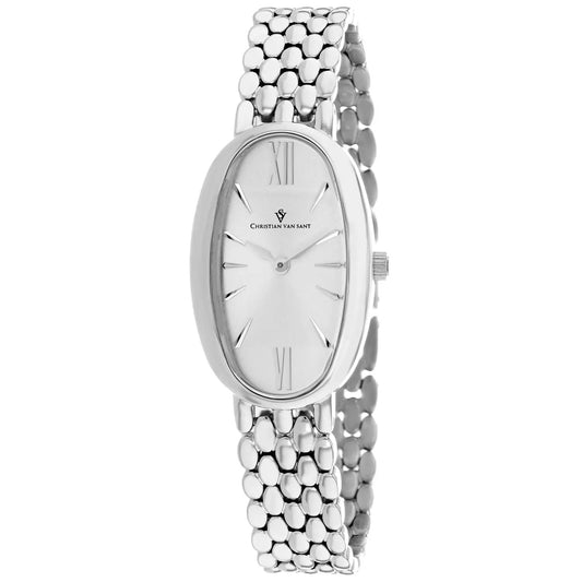 Christian Van Sant Lucia women's watch with silver-tone bracelet and oval case on Tampa Home & Garden Store