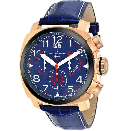 Christian Van Sant Grand Python Men's Watch with blue dial and rose-gold case on Tampa Home & Garden Store