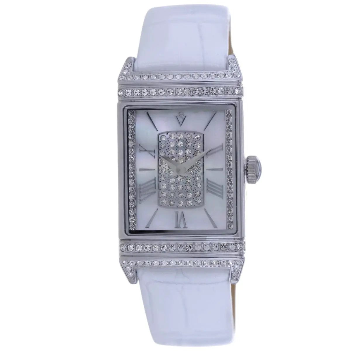 Christian Van Sant Amara watch by Bids.com, rectangular silver-tone case with crystal bezel on Tampa Home & Garden Store