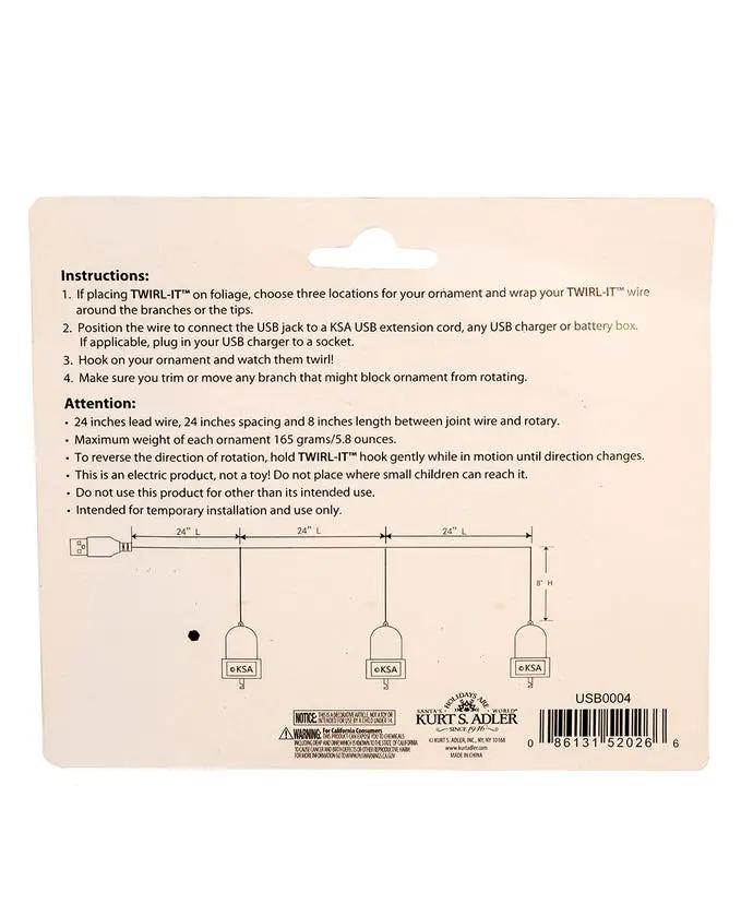 Crystal USB Triple Twirl It crystal ornaments with DC motors by Country Christmas Loft on Tampa Home & Garden Store