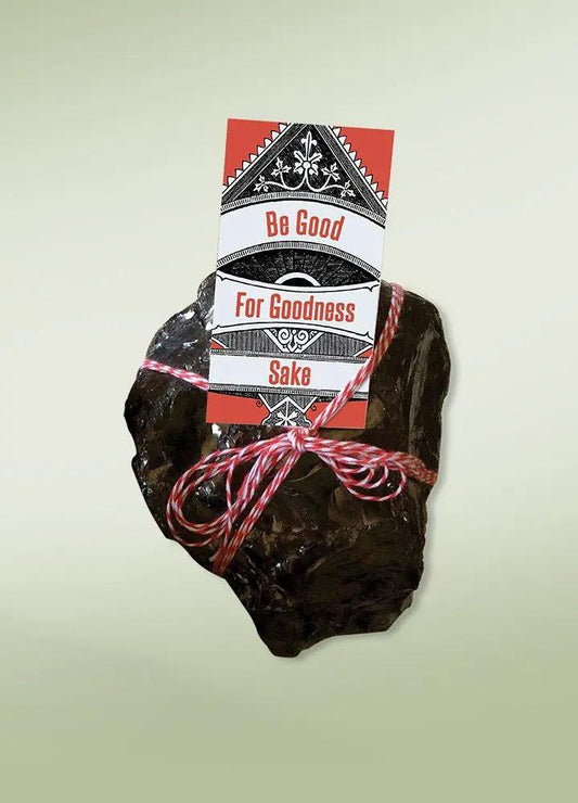 Byers Choice Lump of Coal Christmas figurine with Be Good For Goodness Sake tag on Tampa Home & Garden Store