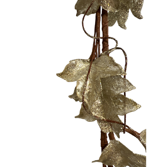 34 Inch Snow White Ivy Spray decorative foliage with glittery leaves and brown stem on Tampa Home & Garden Store