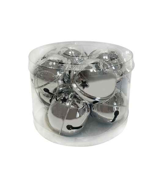 Jingle Bells (8 pack) - 50mm - Silver - Tampa Home & Garden Store