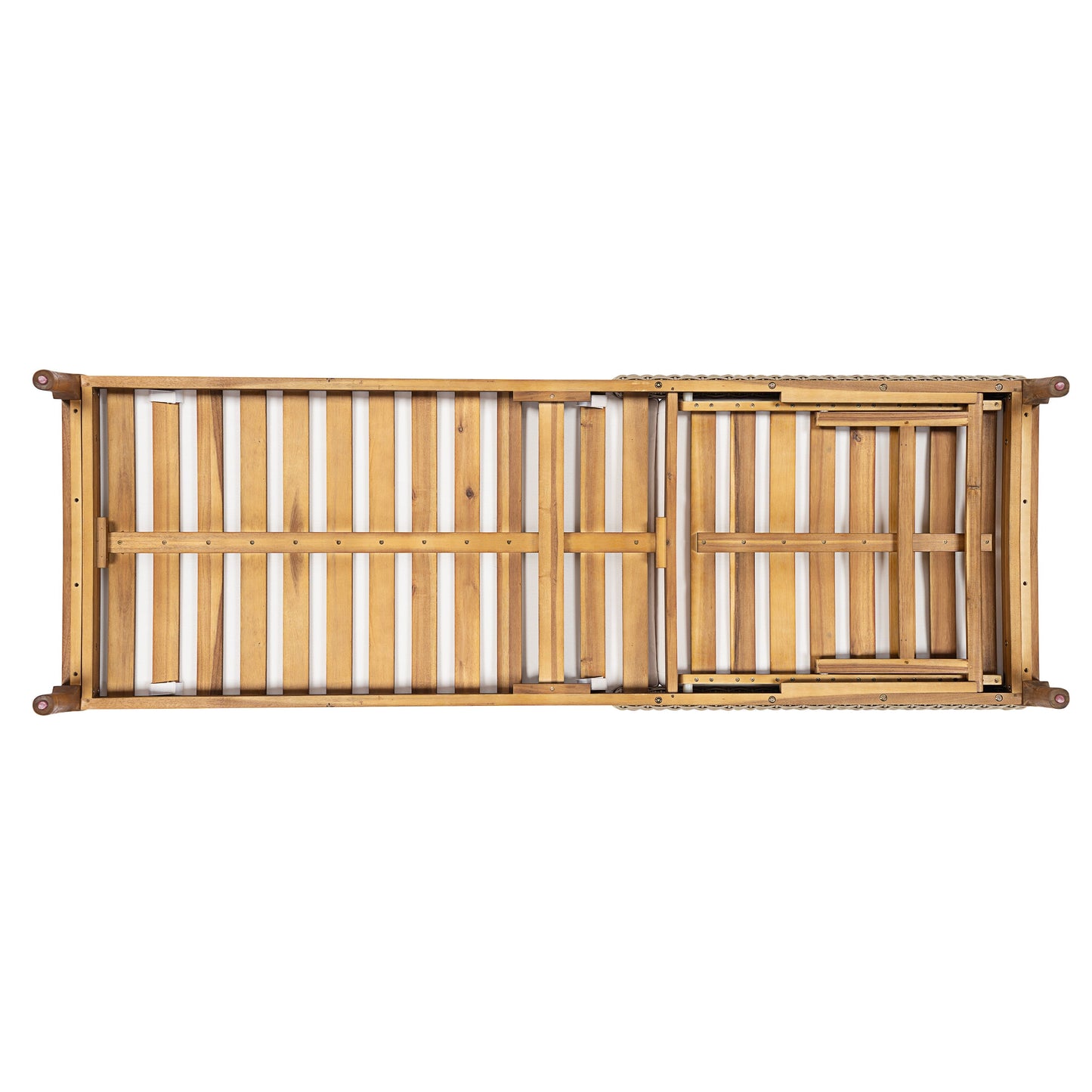 Sun loungers set of 2 in solid acacia wood with white cushions, slatted natural finish on Tampa Home & Garden Store
