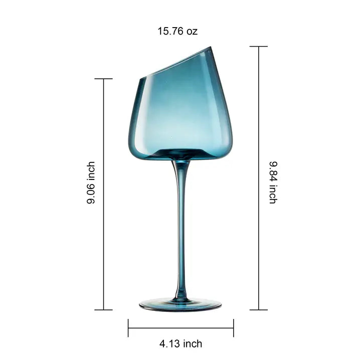 Elegant Tonal Stemmed Wine Glasses Set of Four