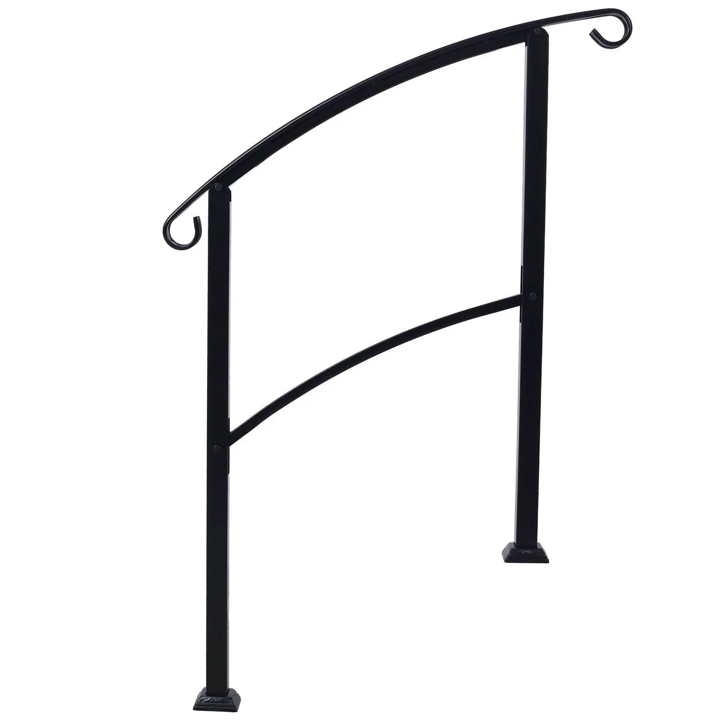 Outdoor stair handrail black metal by Unique Piece Furniture for 1 or 3 steps on Tampa Home & Garden Store