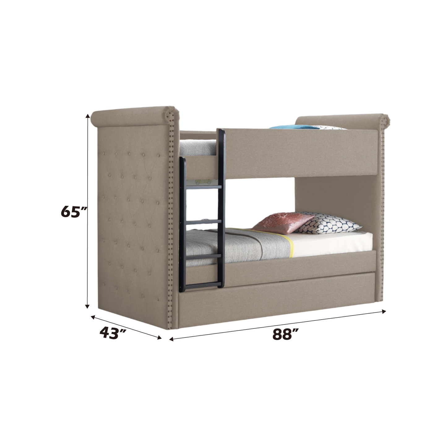 Romana Fabric Bed Frame And Tufted Headboard