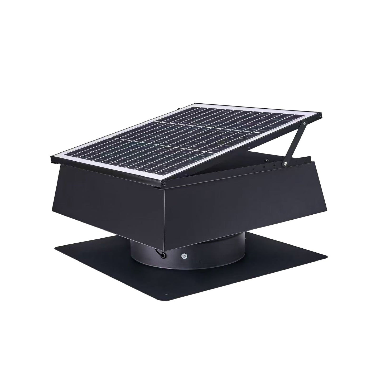 12 Inch trapezoidal adjustable solar roof vent fan with black housing HouseOfZazla on Tampa Home & Garden Store