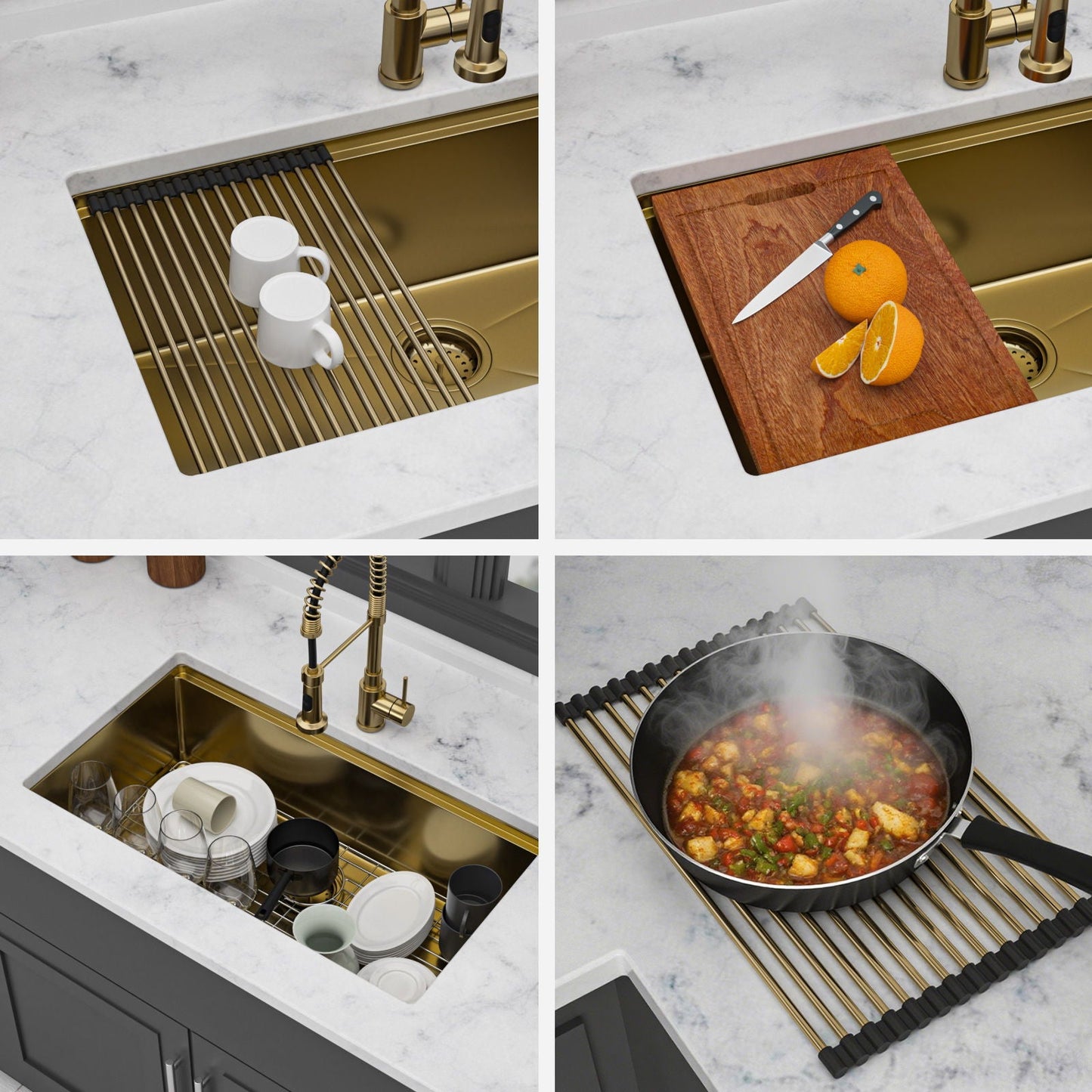 Stainless Steel Undermount Sink and Kitchen Prep