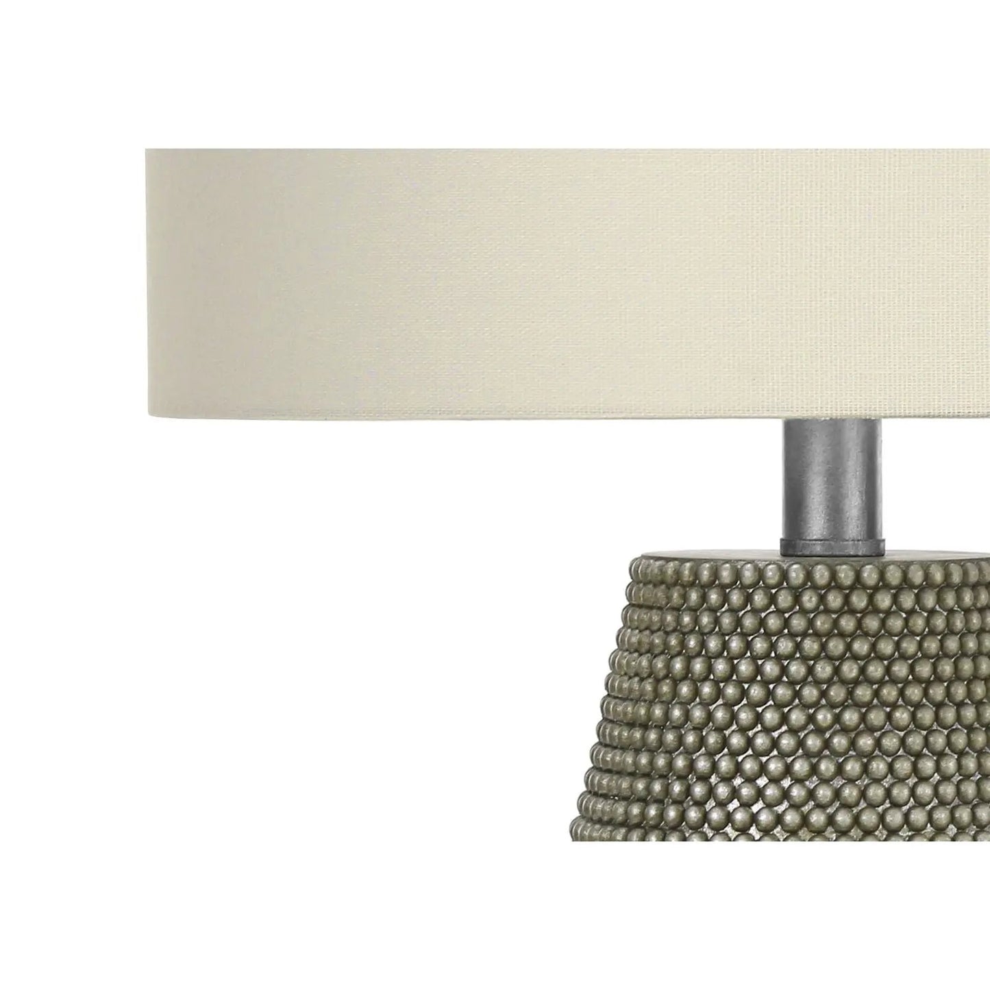 Table lamp resin gray beaded-texture base with beige fabric shade Unique Piece Furniture on Tampa Home & Garden Store