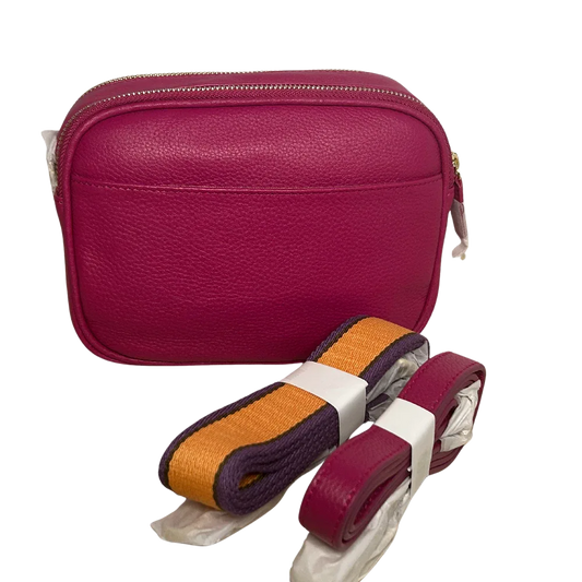 Sophia Double Zipper Leather Crossbody