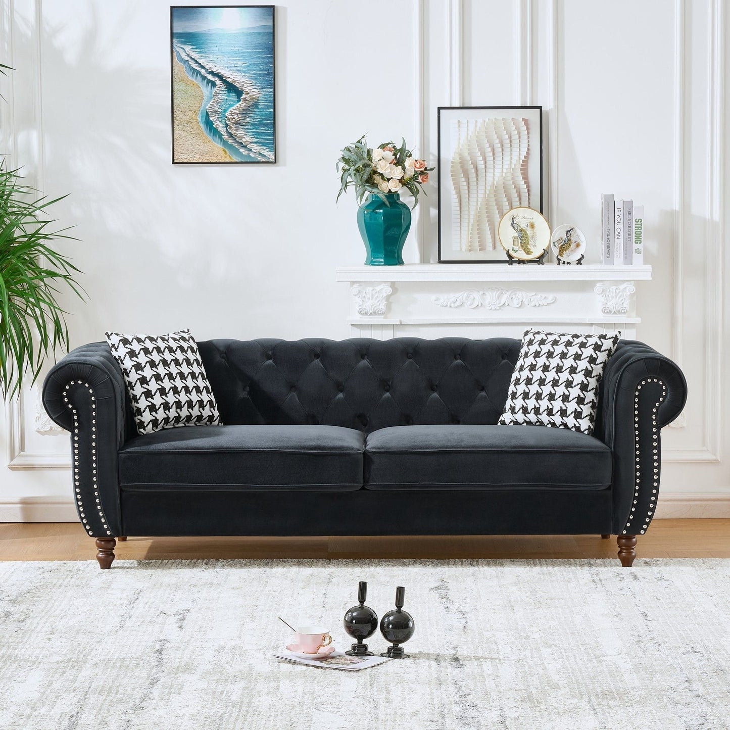 Chesterfield Sofa With Roll Arms And Nailhead