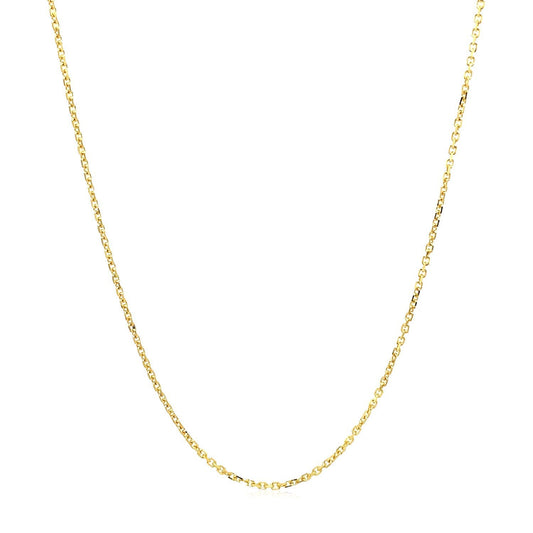18k yellow gold cable chain necklace, 1.1mm, delicate link design on Tampa Home & Garden Store