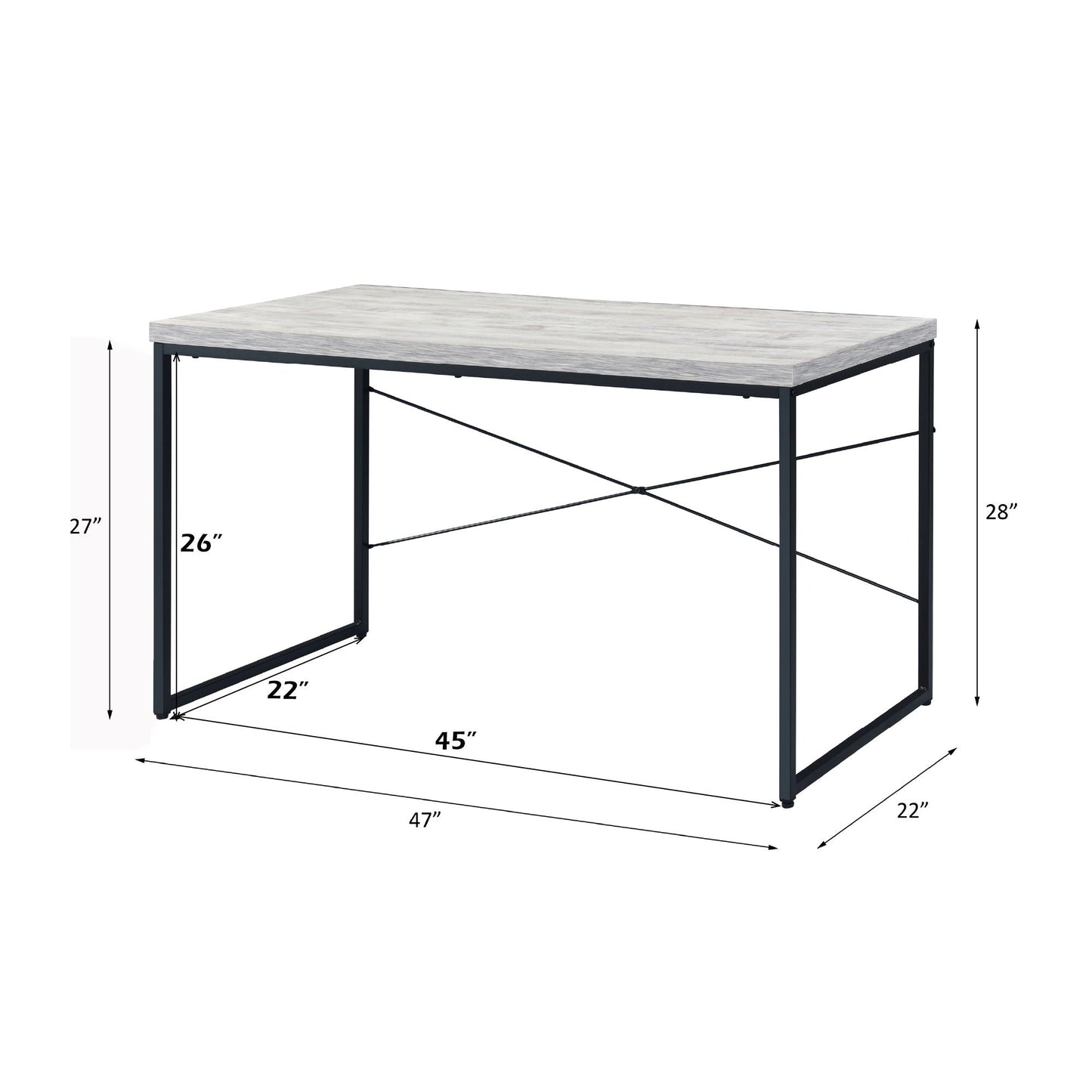 Bob Writing Desk Open Back Cable Management