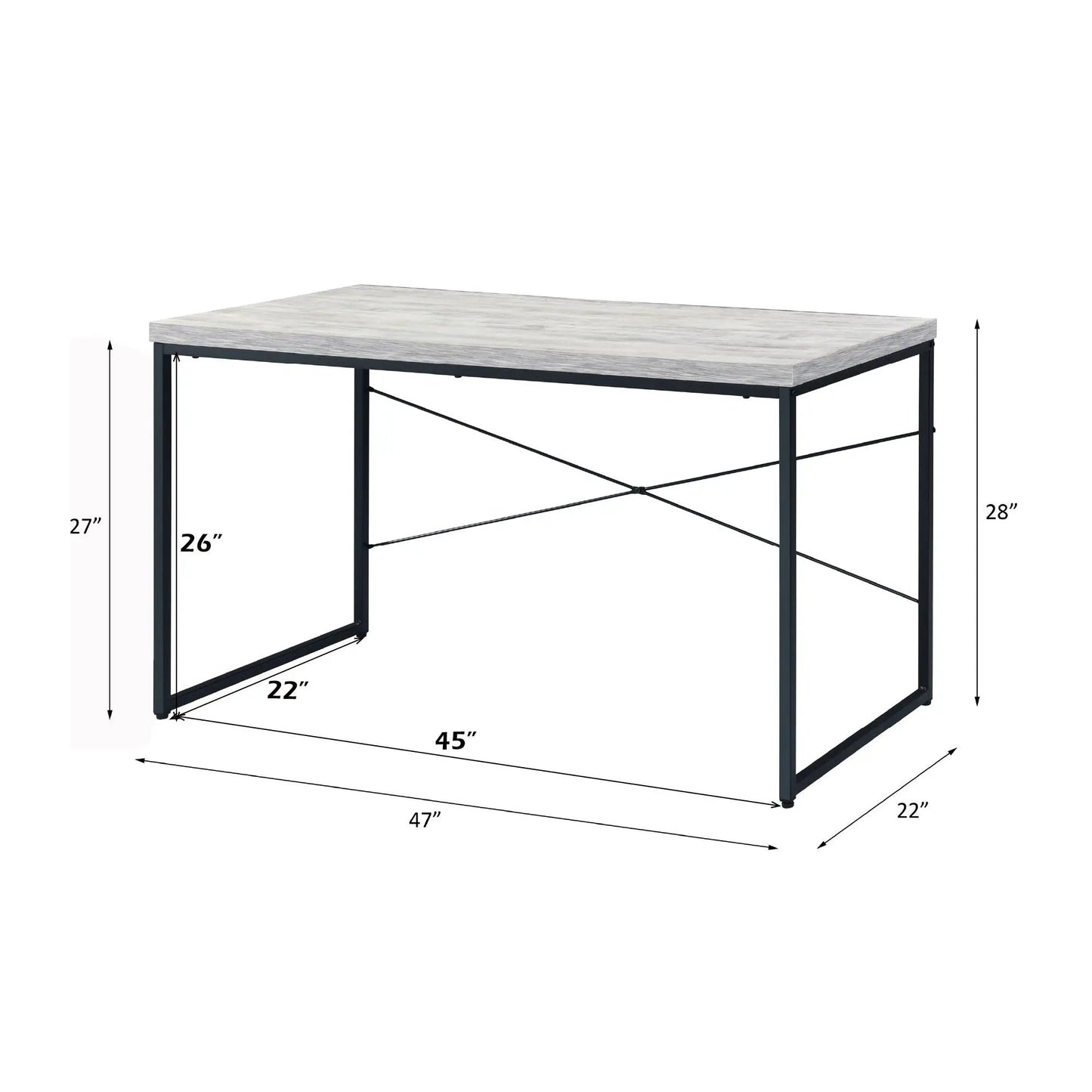 Bob Writing Desk by Unique Piece Furniture with light wood top and black metal frame on Tampa Home & Garden Store