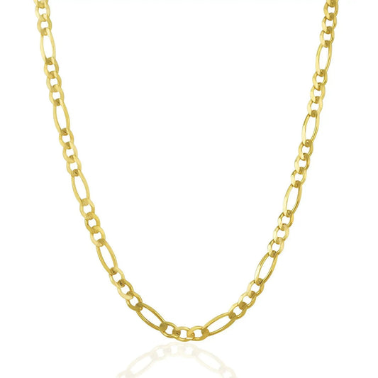 4.5mm 14k yellow gold solid Figaro chain necklace on Tampa Home & Garden Store