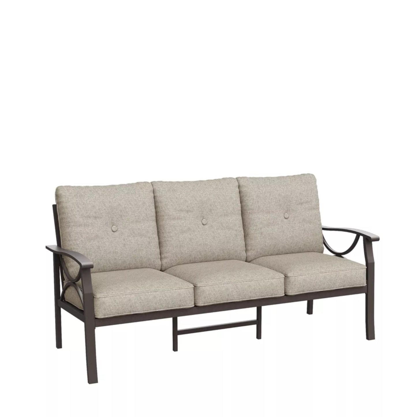 Modern Patio Sofa with Steel Frame and Cushions