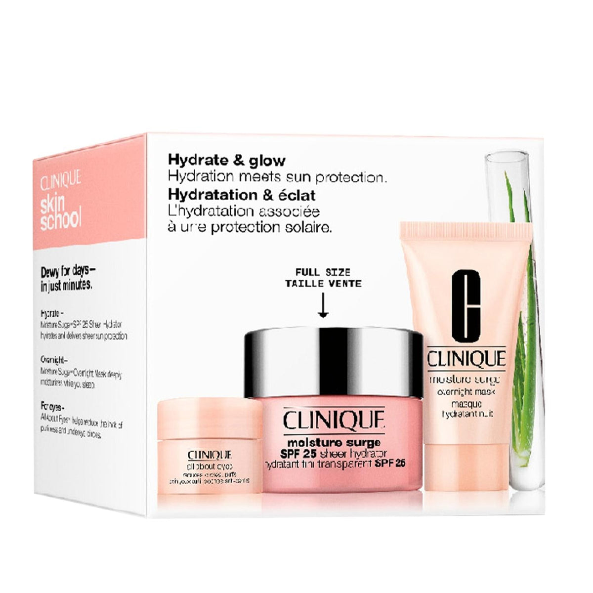 Clinique Moisture Surge SPF25 hydrating set with pink jars and cream tube 3-piece on Tampa Home & Garden Store