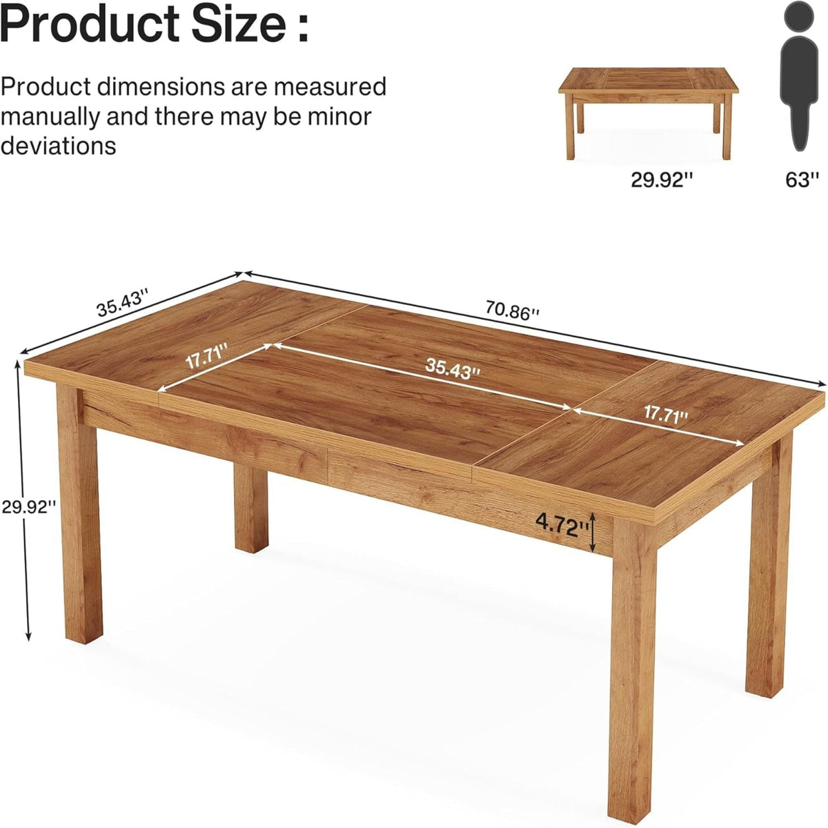 Executive Desk with Solid Wood Legs in Natural Light Brown Finish on Tampa Home & Garden Store