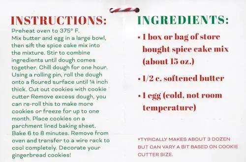 Gingerbread Man cookie cutter with recipe card; metal construction, The Country Christmas Loft on Tampa Home & Garden Store
