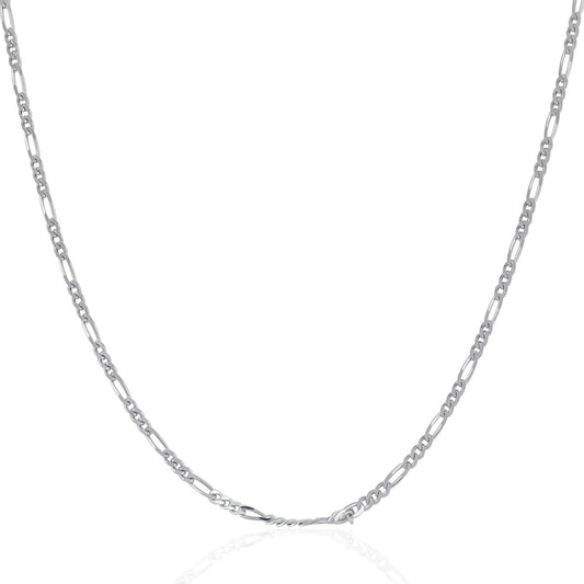14k white gold solid Figaro chain necklace 1.9mm by Bids.com on Tampa Home & Garden Store