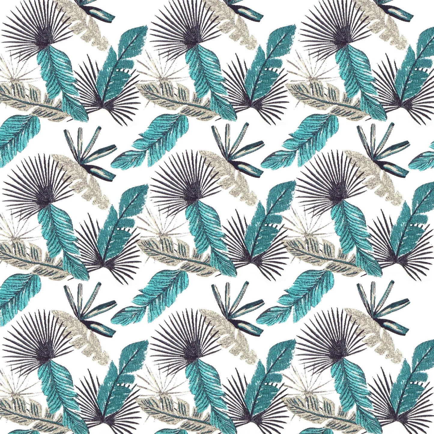 Manual Swivel Recliner Rocker Chair with Adjustable Backrest in teal beige tropical leaf fabric on Tampa Home & Garden Store