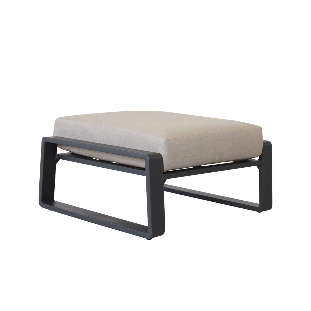 Light brown outdoor ottoman set with aluminum frame and removable cushions, 2-piece on Tampa Home & Garden Store
