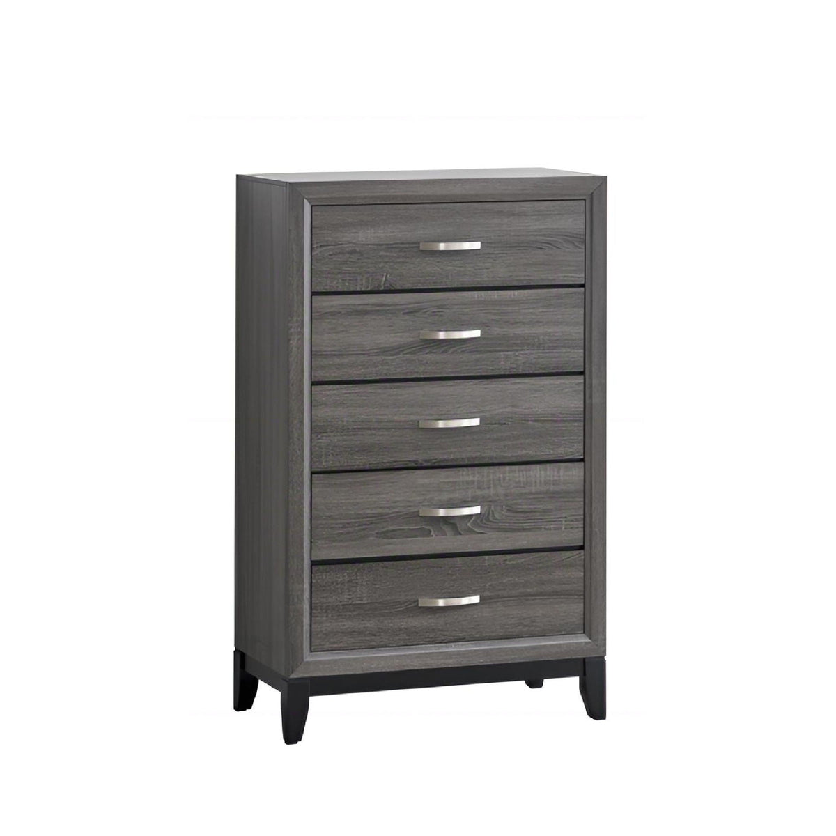 5-drawer dovetail chest gray wood finish with metal handles by HouseOfZazla, accent chest on Tampa Home & Garden Store