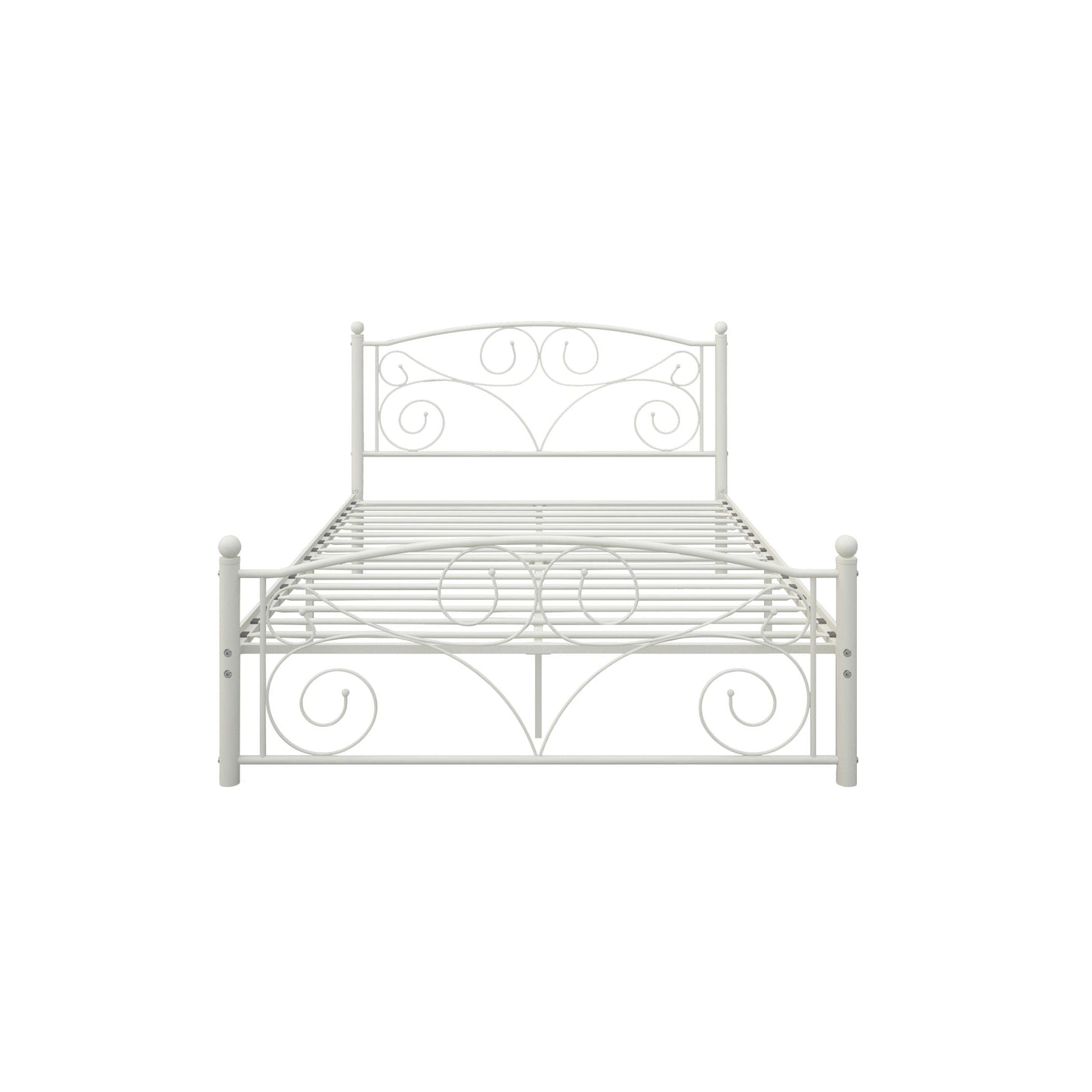 Sturdy Metal Bed Frame With Headboard and Footbed
