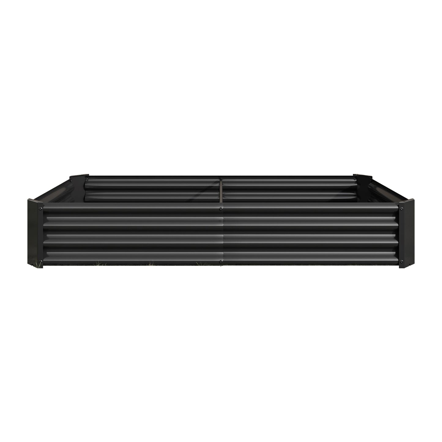 Raised garden bed black metal rectangular planter with ribbed sides 6×3×1 ft on Tampa Home & Garden Store