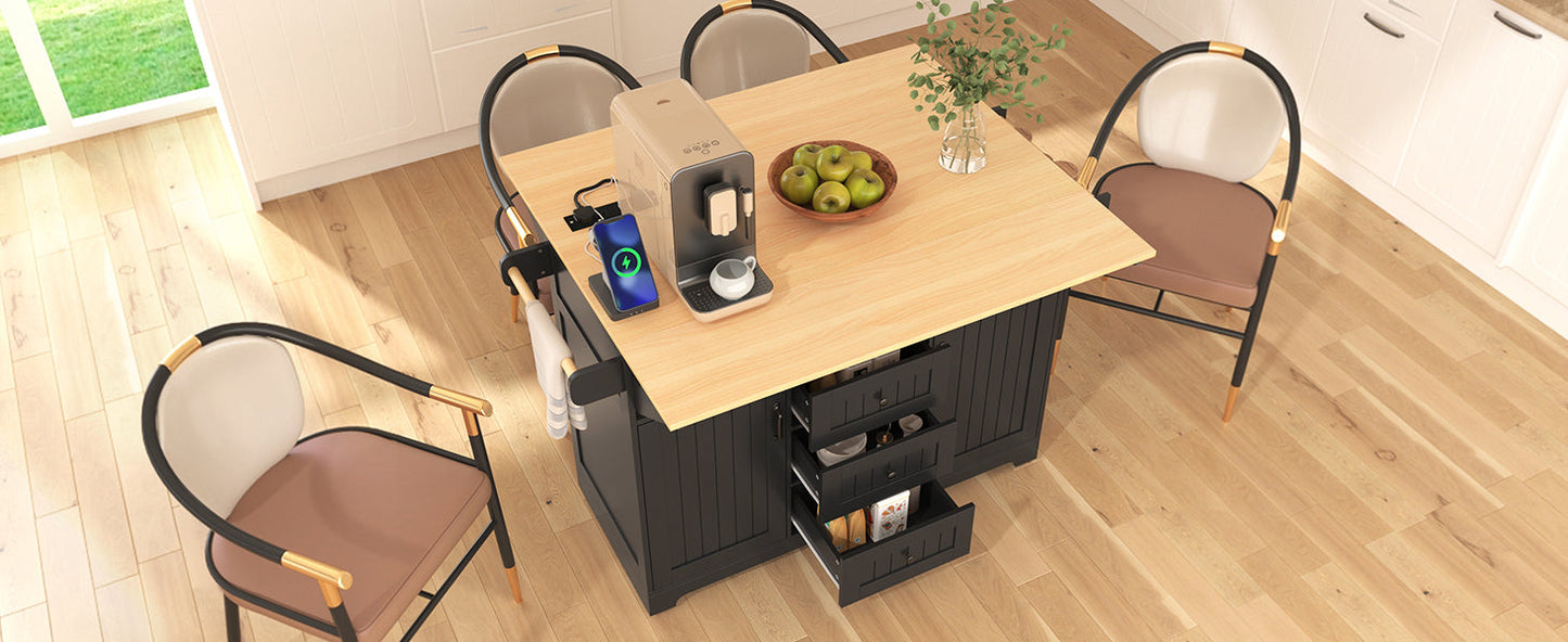Sturdy Kitchen Island and Drop Leaf Table