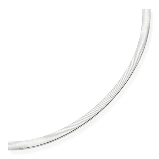 6.0mm omega necklace chain close-up with ribbed silver-tone links on Tampa Home & Garden Store