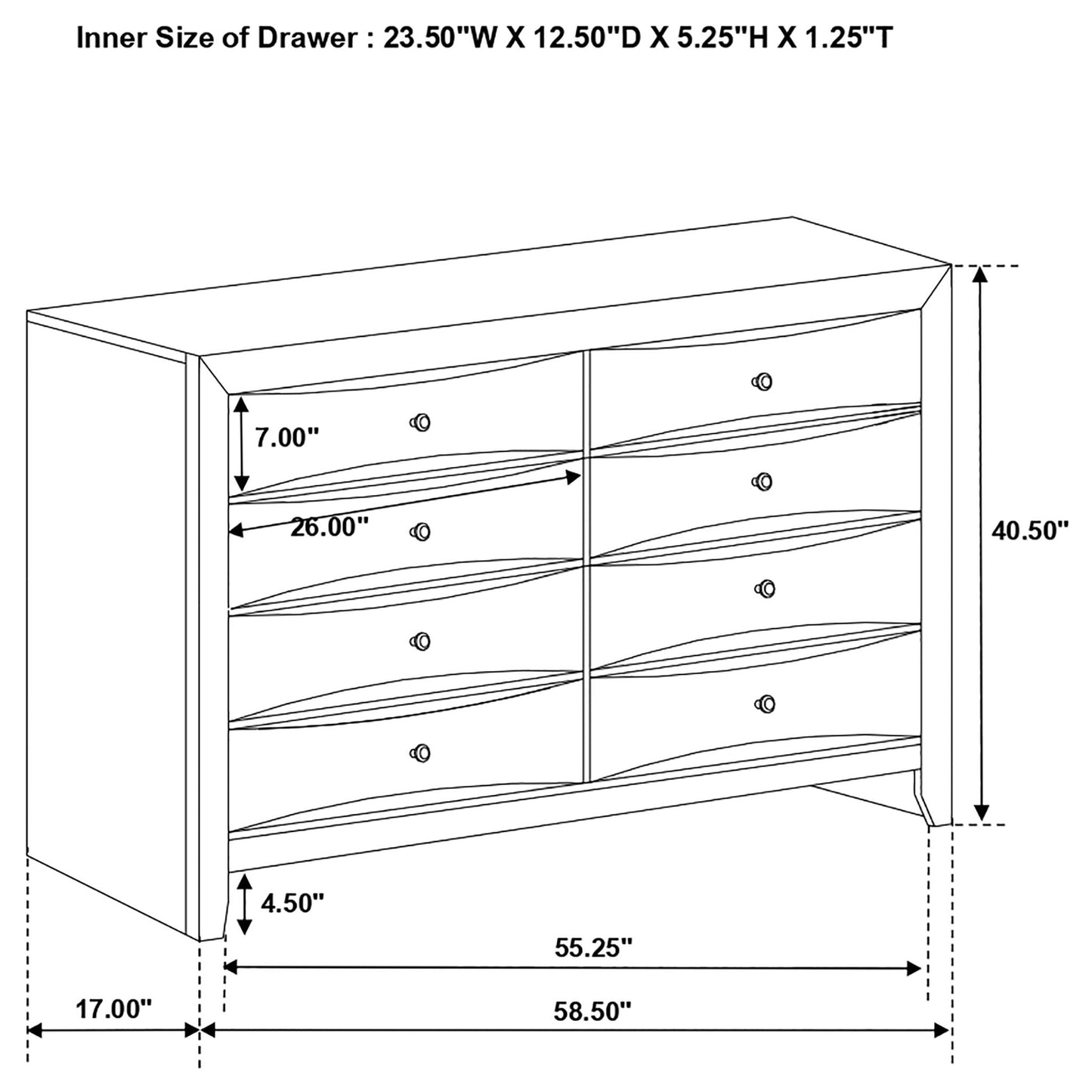 Isabel Transitional Bedroom Set and Drawers