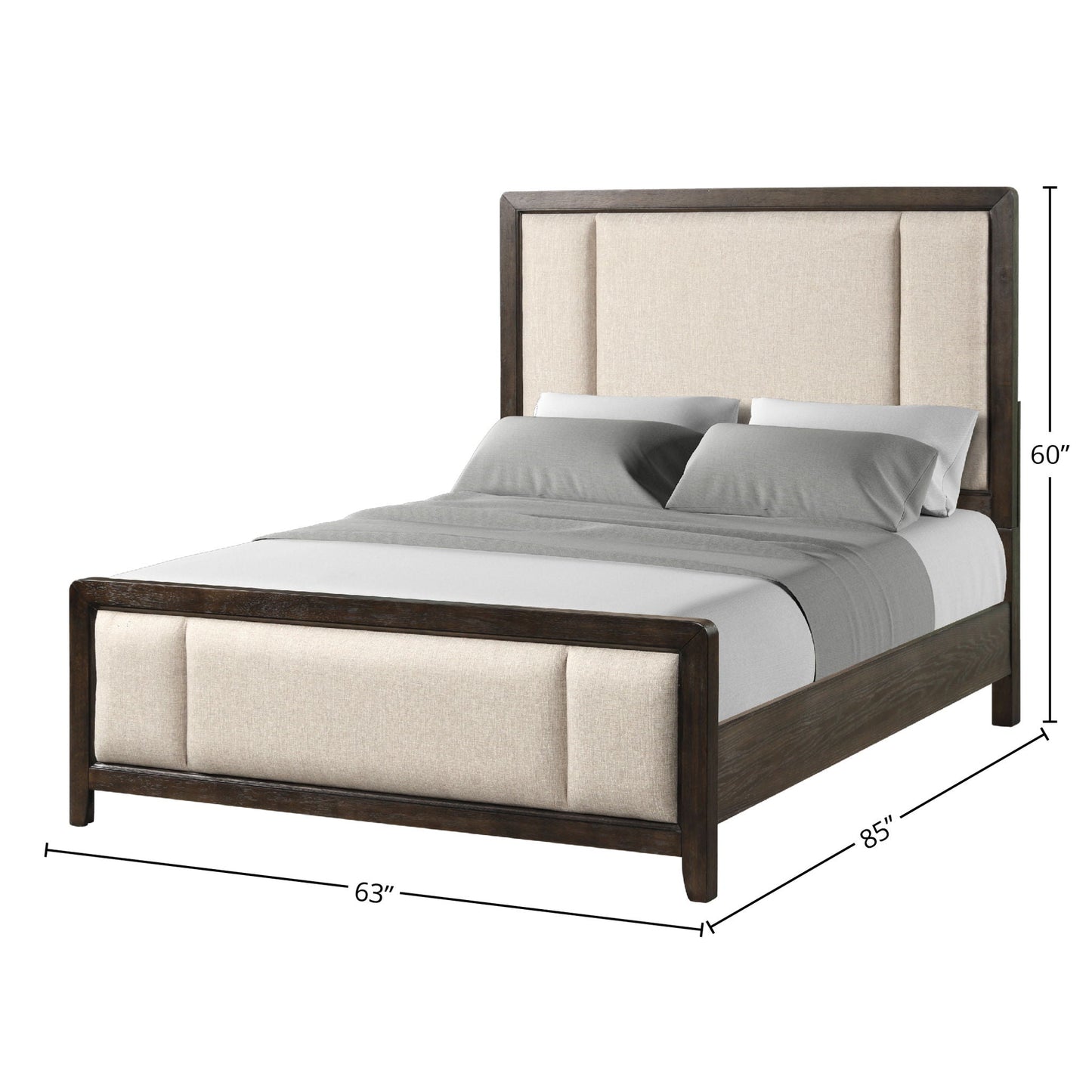 Upholstered Headboard and Footboard Bed Frame