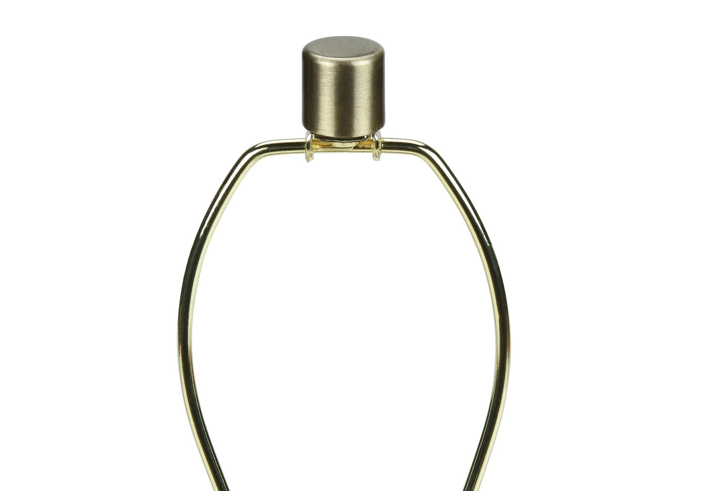 Table lamp gold-tone metal frame with cylindrical top finial on Tampa Home & Garden Store